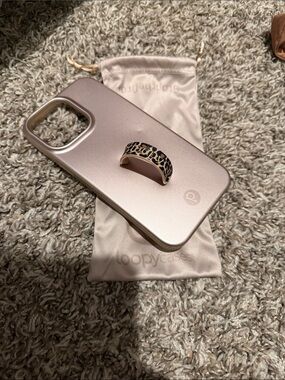 Loopy Case Rose Gold Phone Case with Leopard Print Ring